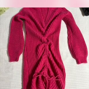 Lush Fuchsia V-Neck Sweater